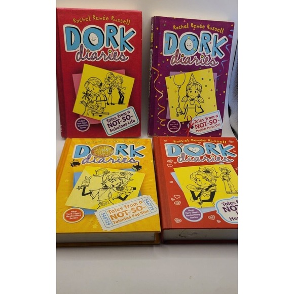 Dork Diaries books Rachel Renee Russell, Lot of 4, Hardcover - Picture 1 of 7